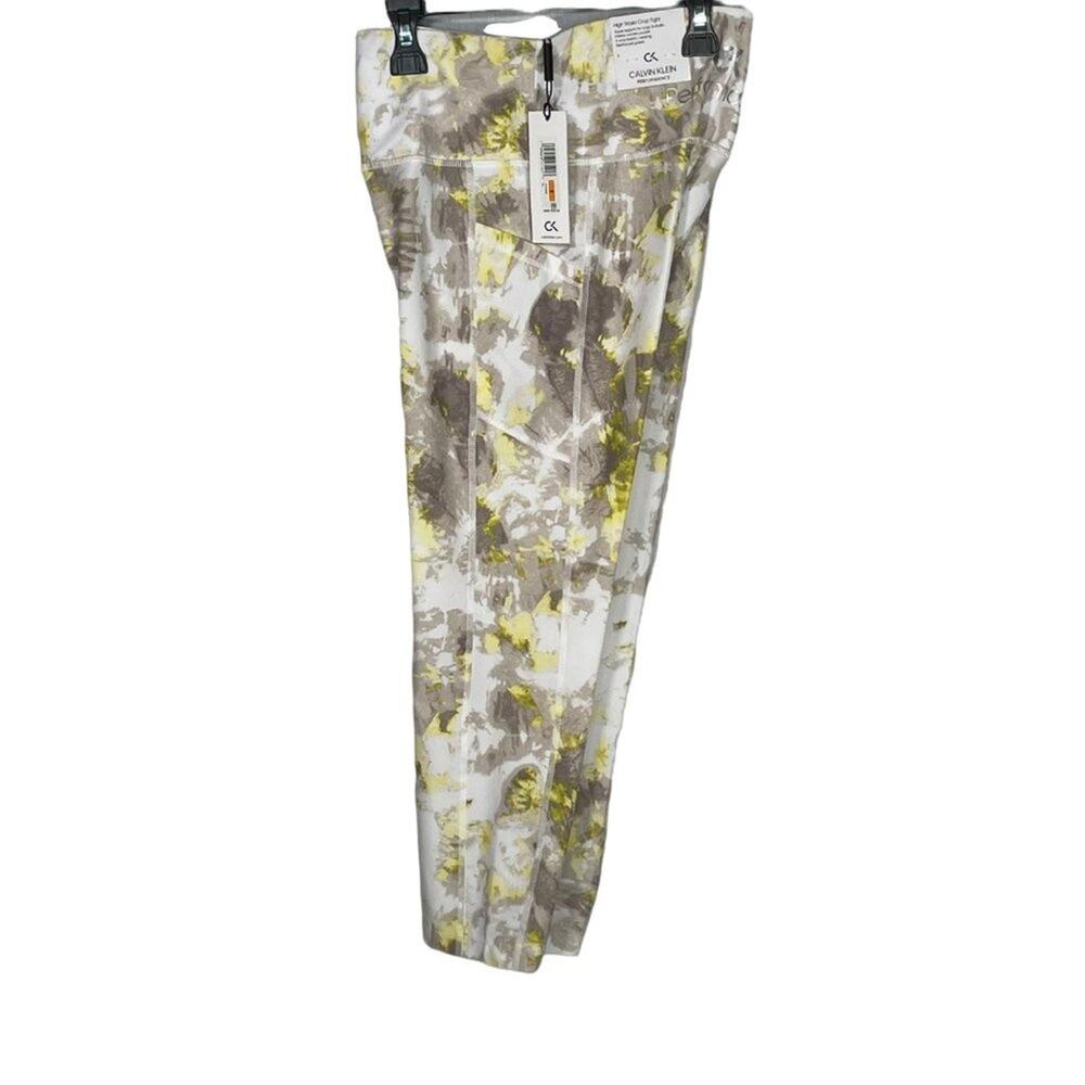 Calvin Klein Printed Cropped Leggings, Enlighten Daffodil, Small $50 - Picture 1 of 8